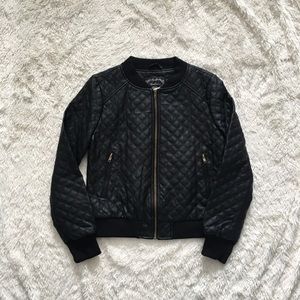 Quilted faux leather jacket